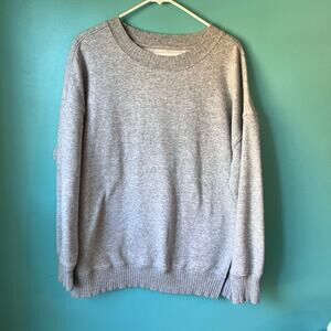 Gray Sweater Crew Neck Sweatshirt Women's Size Medium Oversized